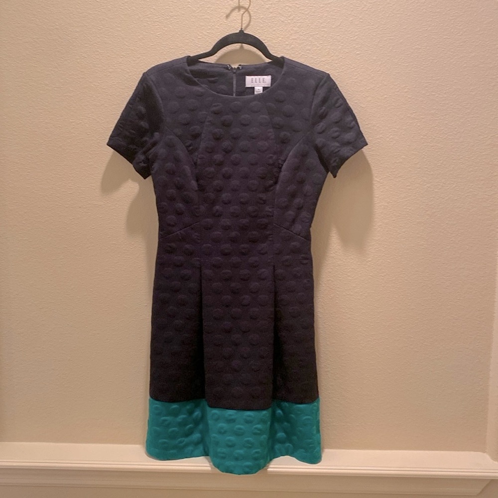 Elle Navy Green Dress M
